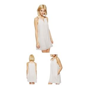 MANGO Textured babydoll White Dress